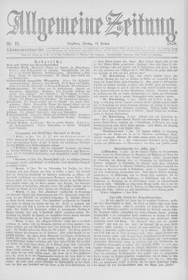 Allgemeine Zeitung Freitag 11. Januar 1878