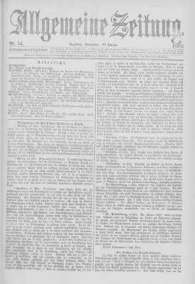Allgemeine Zeitung Samstag 23. Februar 1878
