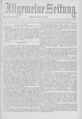 Allgemeine Zeitung Montag 25. Februar 1878