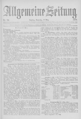 Allgemeine Zeitung Donnerstag 14. März 1878