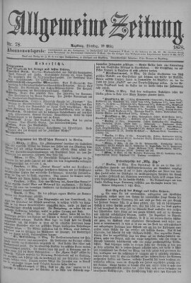 Allgemeine Zeitung Dienstag 19. März 1878