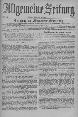 Allgemeine Zeitung Donnerstag 28. März 1878
