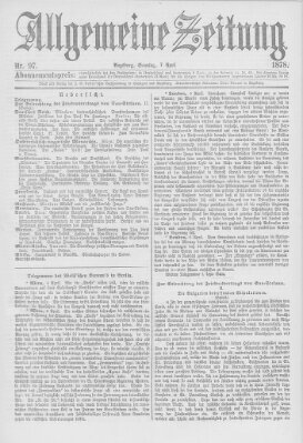 Allgemeine Zeitung Sonntag 7. April 1878