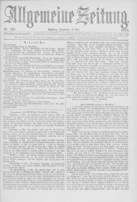 Allgemeine Zeitung Samstag 18. Mai 1878