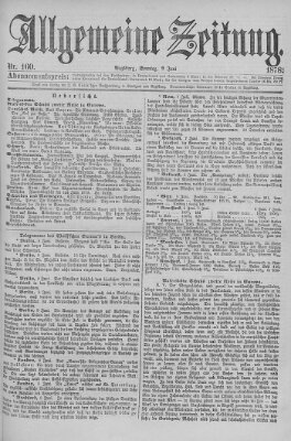 Allgemeine Zeitung Sonntag 9. Juni 1878