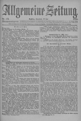 Allgemeine Zeitung Samstag 22. Juni 1878