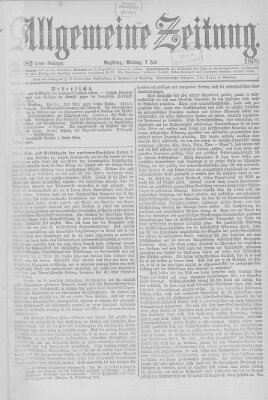 Allgemeine Zeitung Montag 1. Juli 1878