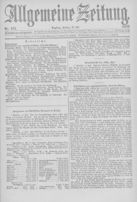 Allgemeine Zeitung Freitag 12. Juli 1878