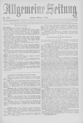 Allgemeine Zeitung Mittwoch 7. August 1878