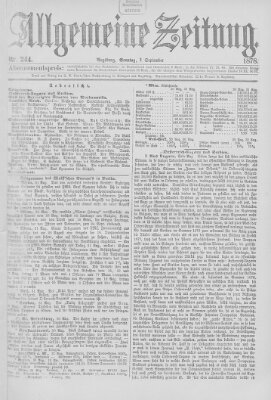 Allgemeine Zeitung Sonntag 1. September 1878