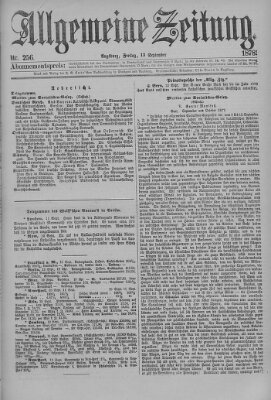 Allgemeine Zeitung Freitag 13. September 1878