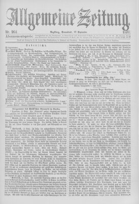 Allgemeine Zeitung Samstag 21. September 1878