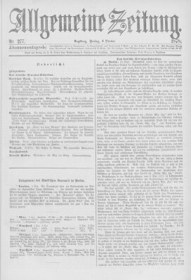 Allgemeine Zeitung Freitag 4. Oktober 1878
