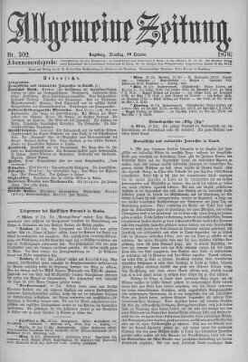 Allgemeine Zeitung Dienstag 29. Oktober 1878