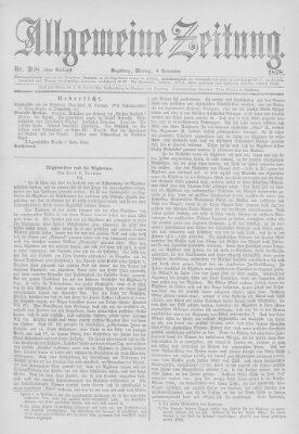 Allgemeine Zeitung Montag 4. November 1878