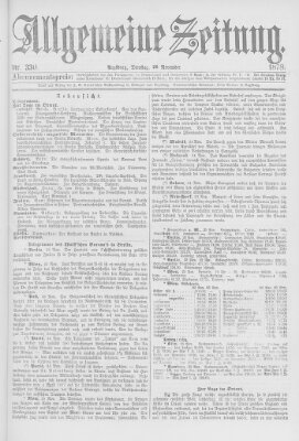 Allgemeine Zeitung Dienstag 26. November 1878