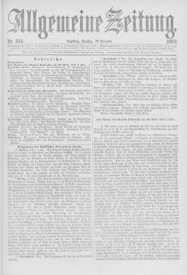 Allgemeine Zeitung Dienstag 10. Dezember 1878