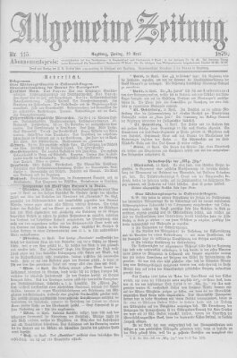 Allgemeine Zeitung Freitag 25. April 1879