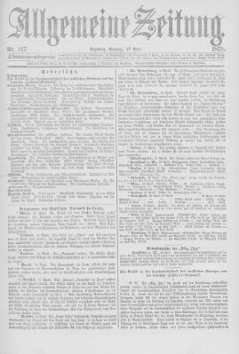 Allgemeine Zeitung Sonntag 27. April 1879
