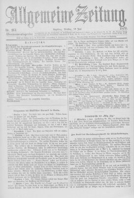Allgemeine Zeitung Dienstag 10. Juni 1879