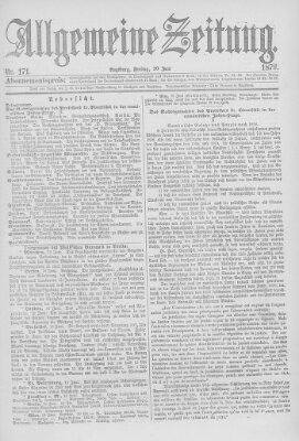 Allgemeine Zeitung Freitag 20. Juni 1879
