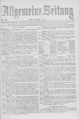 Allgemeine Zeitung Sonntag 22. Juni 1879