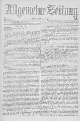 Allgemeine Zeitung Mittwoch 30. Juli 1879