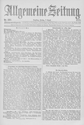 Allgemeine Zeitung Freitag 8. August 1879