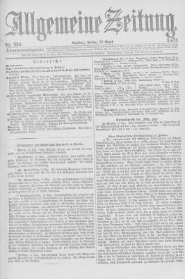 Allgemeine Zeitung Freitag 22. August 1879