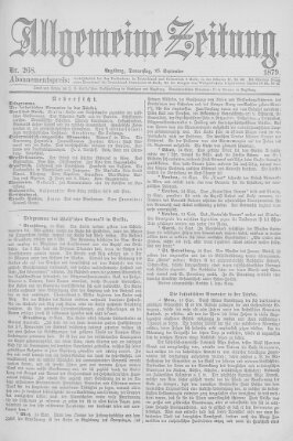 Allgemeine Zeitung Donnerstag 25. September 1879