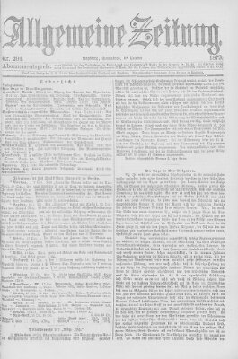 Allgemeine Zeitung Samstag 18. Oktober 1879