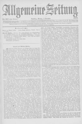 Allgemeine Zeitung Montag 3. November 1879