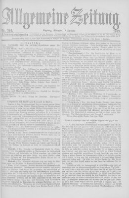 Allgemeine Zeitung Mittwoch 10. Dezember 1879