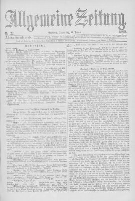 Allgemeine Zeitung Donnerstag 22. Januar 1880