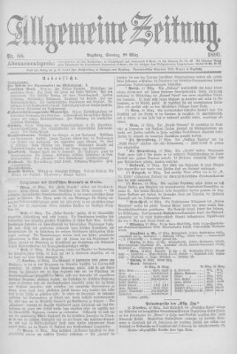 Allgemeine Zeitung Sonntag 28. März 1880