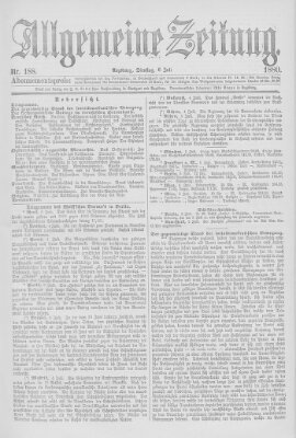 Allgemeine Zeitung Dienstag 6. Juli 1880