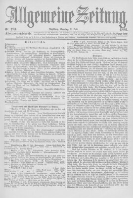Allgemeine Zeitung Sonntag 11. Juli 1880