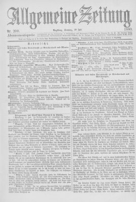 Allgemeine Zeitung Sonntag 18. Juli 1880