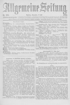 Allgemeine Zeitung Samstag 24. Juli 1880