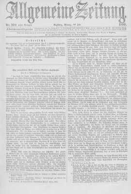Allgemeine Zeitung Montag 26. Juli 1880