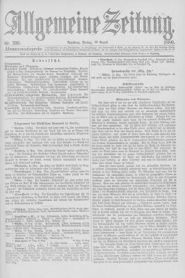 Allgemeine Zeitung Freitag 13. August 1880