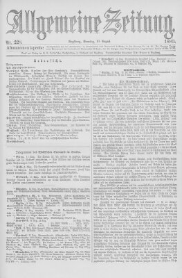 Allgemeine Zeitung Sonntag 15. August 1880