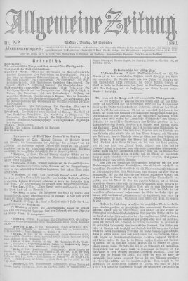 Allgemeine Zeitung Dienstag 28. September 1880