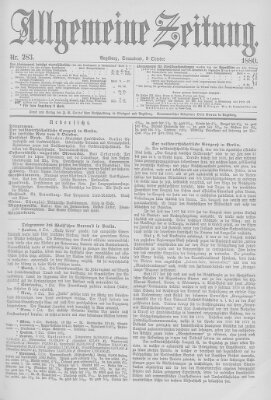 Allgemeine Zeitung Samstag 9. Oktober 1880