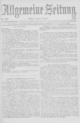 Allgemeine Zeitung Dienstag 2. November 1880