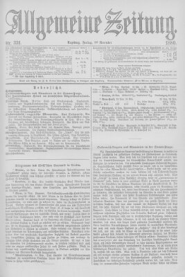 Allgemeine Zeitung Freitag 26. November 1880