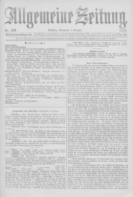 Allgemeine Zeitung Samstag 4. Dezember 1880