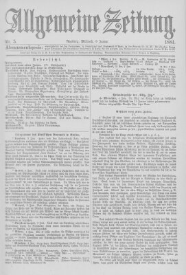 Allgemeine Zeitung Mittwoch 5. Januar 1881