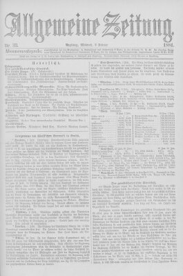 Allgemeine Zeitung Mittwoch 2. Februar 1881