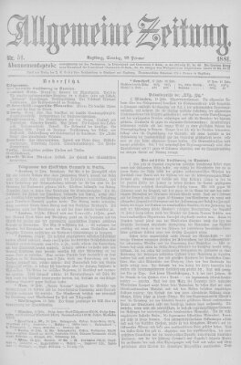 Allgemeine Zeitung Sonntag 20. Februar 1881